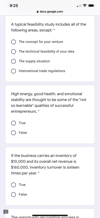 9:25 docs.google.com A typical feasibility study