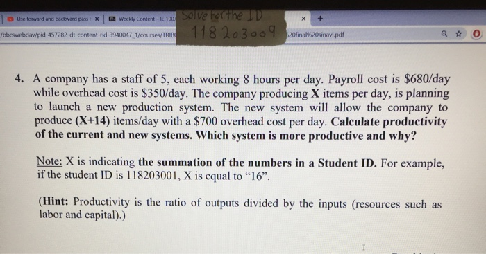 do not solve by excel X + Use forward and