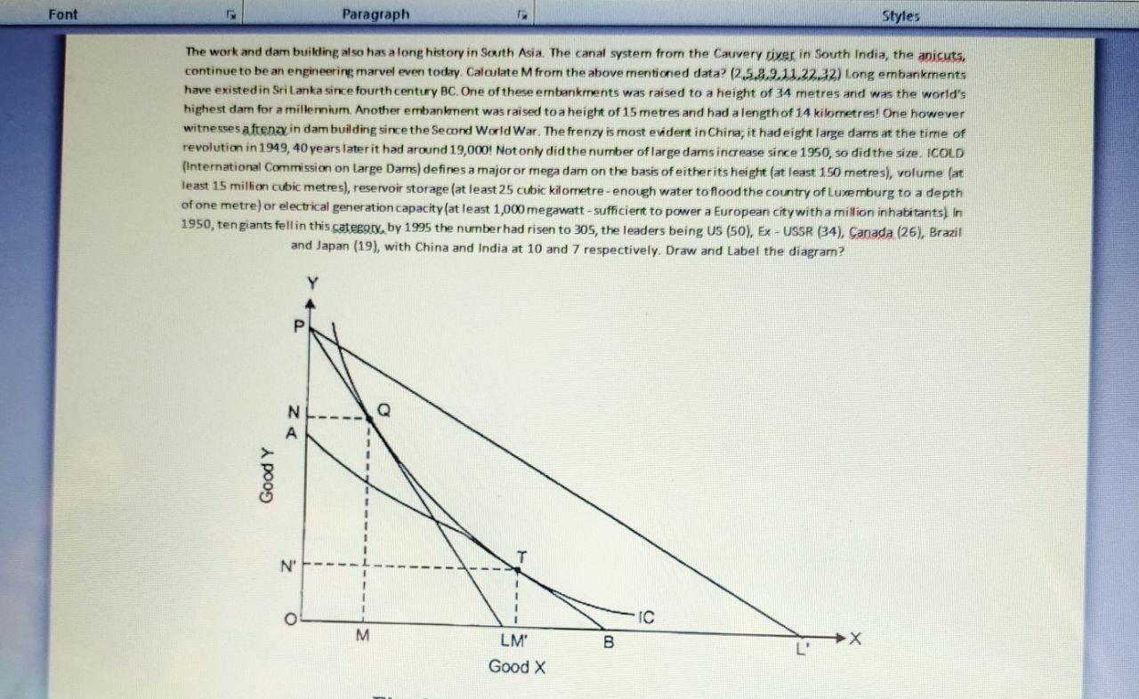 Font Paragraph Styles The work and dam building