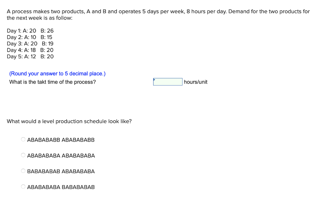 A process makes two products, A and B and