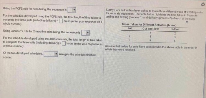 computer typing please Using the FCFS rule for