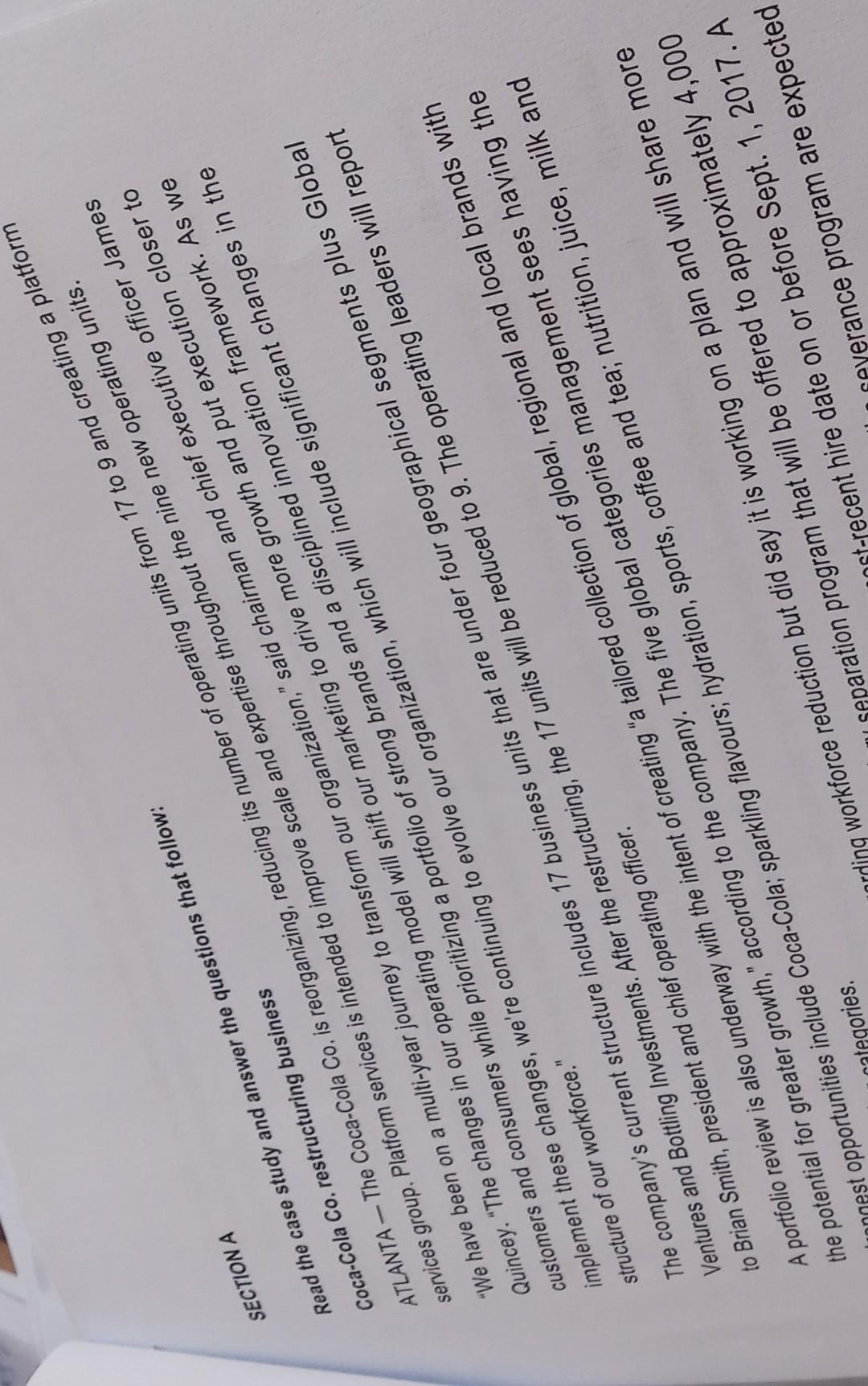 SECTION A Read the case study and answer the