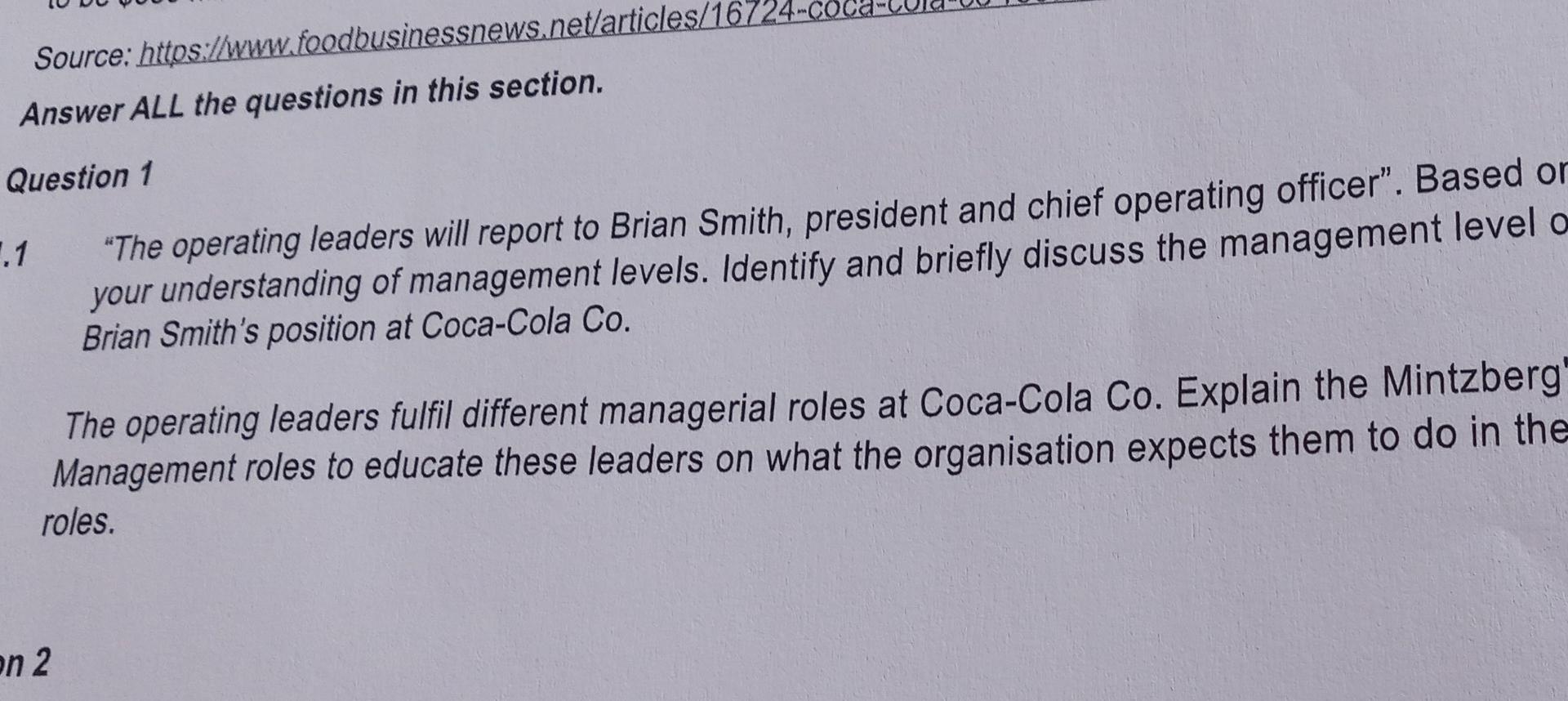 SECTION A Read the case study and answer the