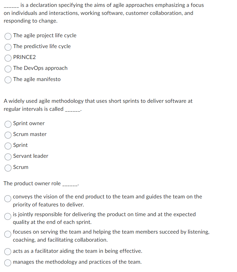 is a declaration specifying the aims of agile