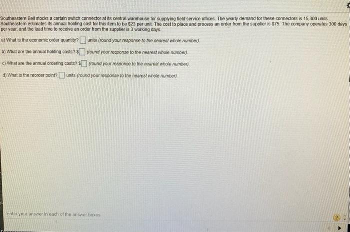 Southeastern Bell stocks a certain switch