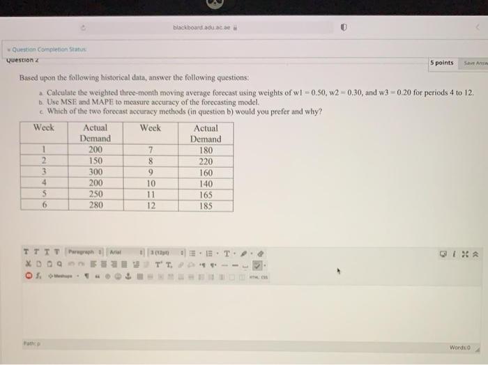 blackboard adu acae Save Arvu Question completion