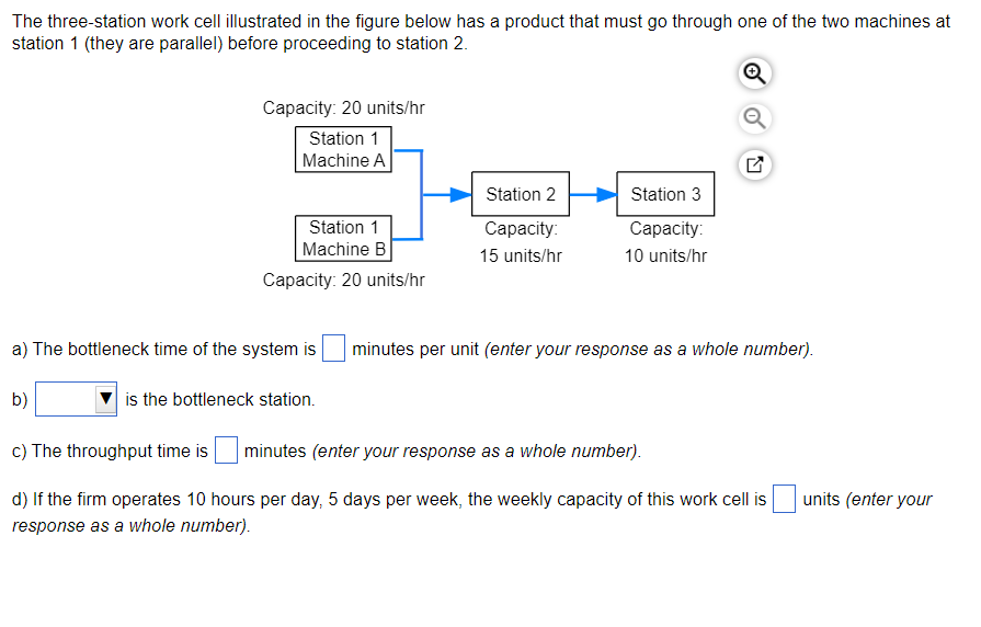 PLEASE HELP!! The three-station work cell