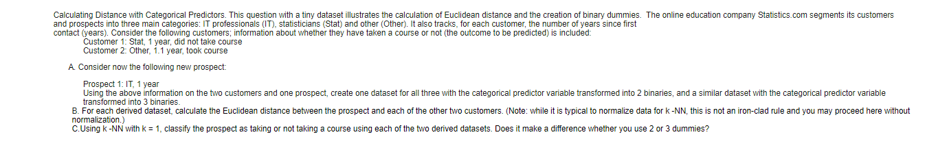 Calculating Distance with Categorical Predictors.