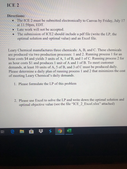 ICE 2 Directions: The ICE 2 must be submitted