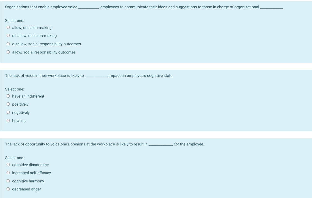 Organisations that enable employee voice