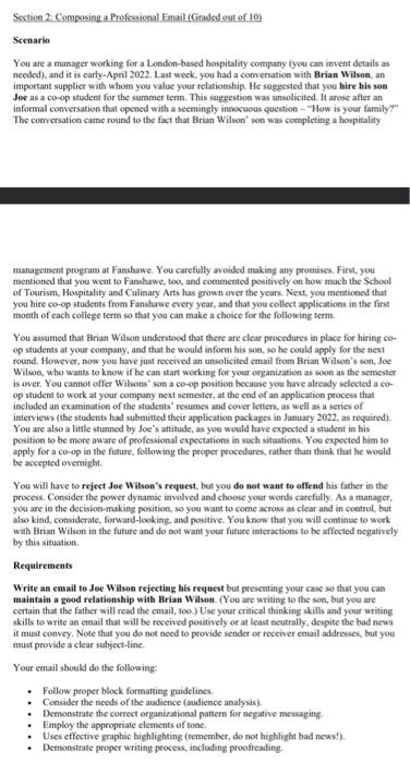 Section 2: Compensing a Professional. Email