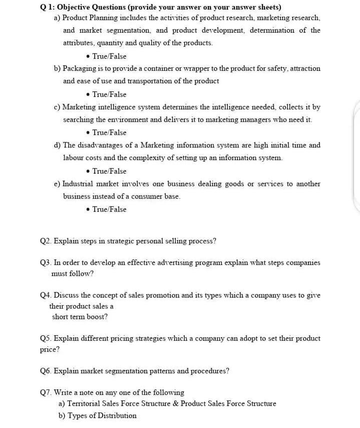 please solve all questions Q1: Objective