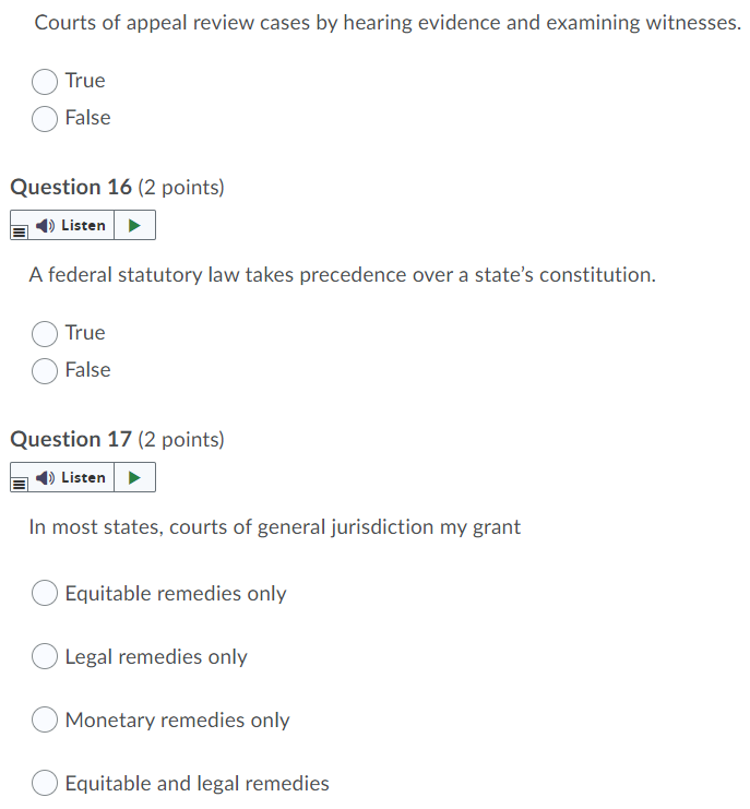 Courts of appeal review cases by hearing evidence