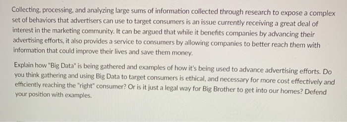 Collecting, processing, and analyzing large sums