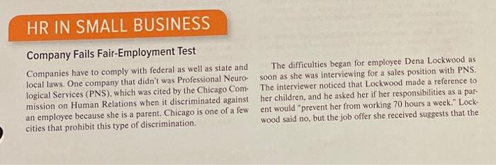 Human Resource Management class HR IN SMALL