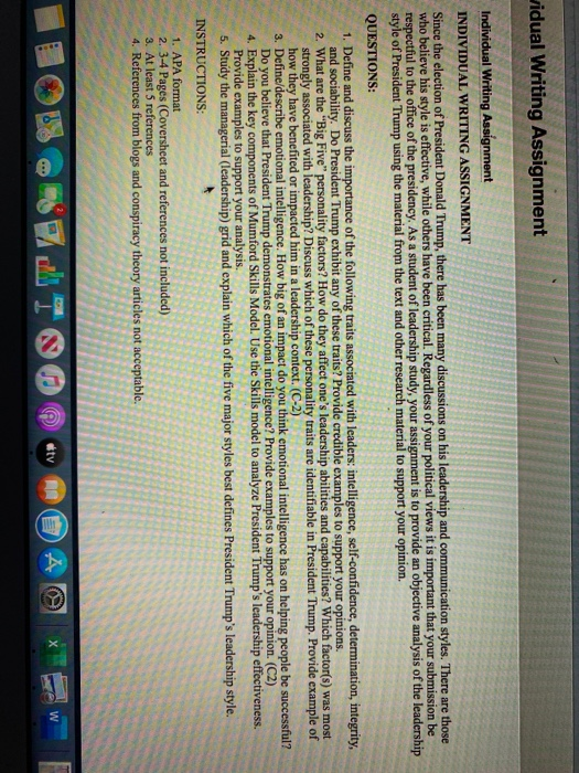 queation number 4 and 5 vidual Writing Assignment