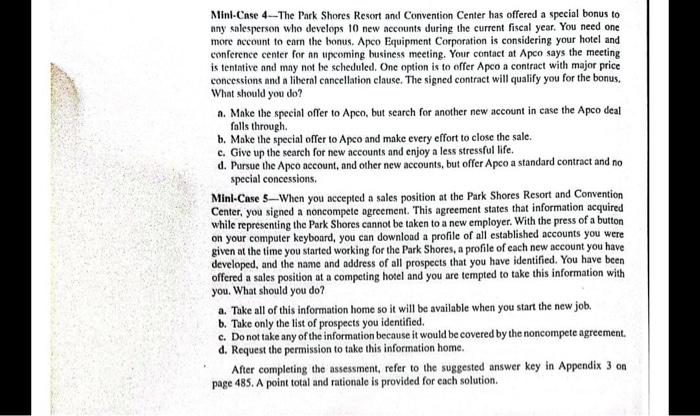 case 4 question 2 case 5 question 2 Mini-Case