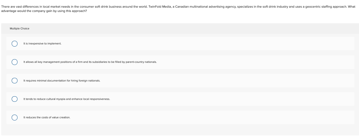There are vast differences in local market needs