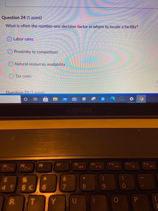 Question 24 (1 point) What is often the number