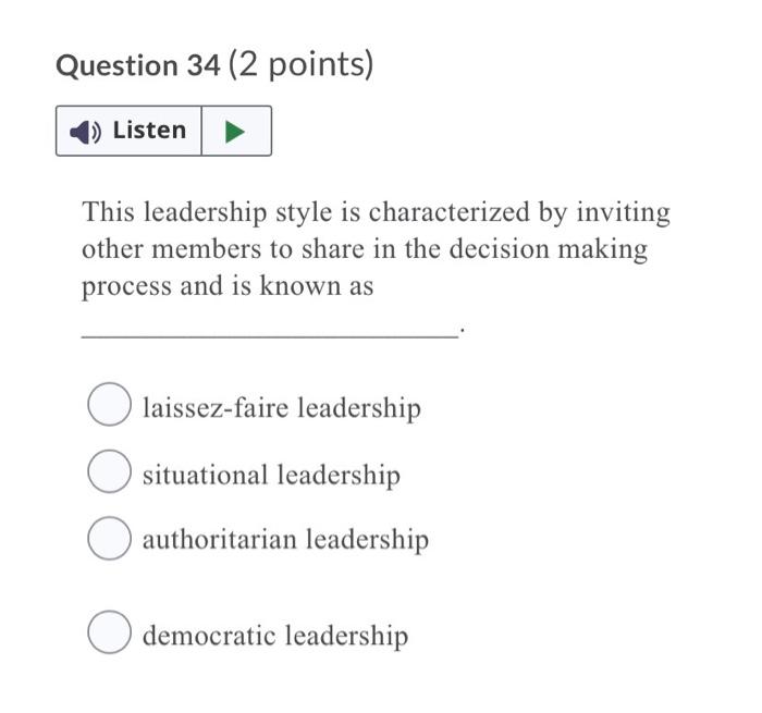 Question 31 (2 points) Listen This voting method
