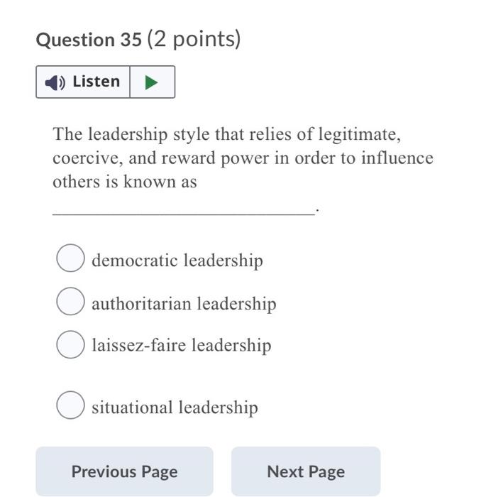 Question 31 (2 points) Listen This voting method