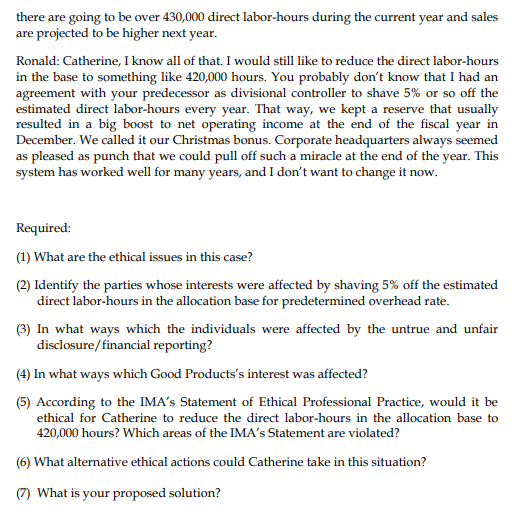 Problem: Ethics in Business Catherine recently