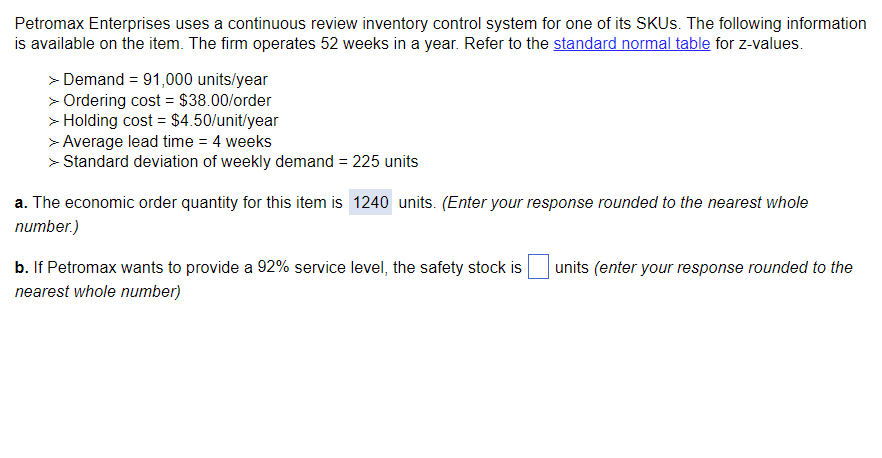 Petromax Enterprises uses a continuous review
