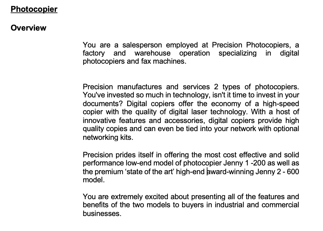 ROLE PLAY 1 ROLE PLAY - second appointment with