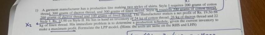 formulate the question define variable,constrains