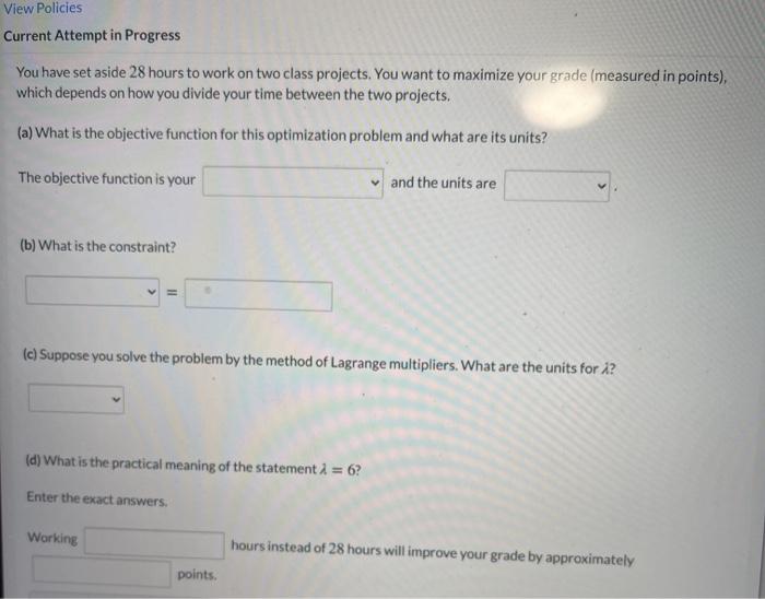 View Policies Current Attempt in Progress A