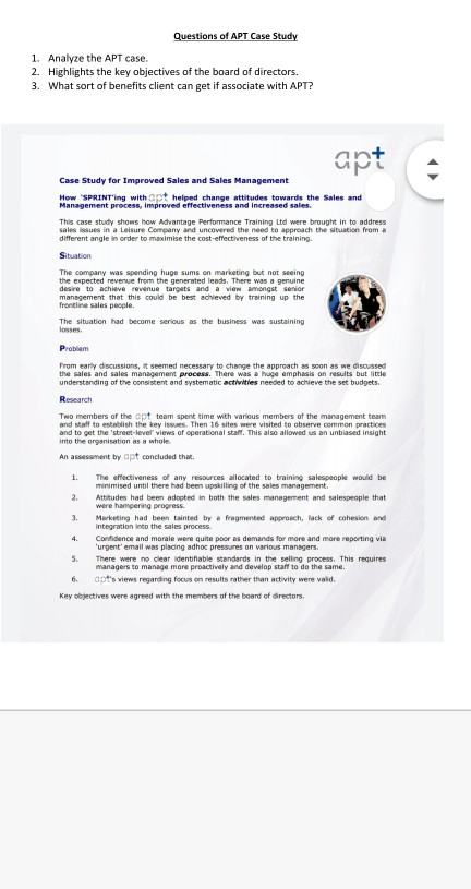 Questions of APT Case Study 1. Analyze the APT