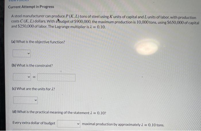View Policies Current Attempt in Progress A