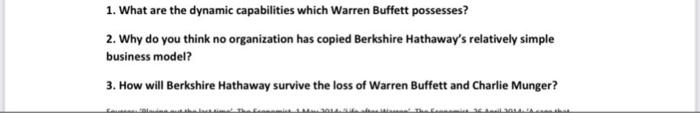 1. What are the dynamic capabilities which Warren