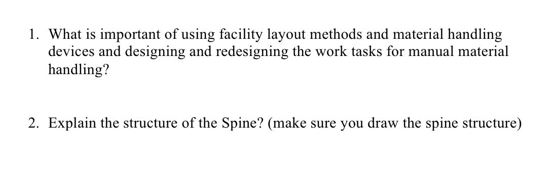1. What is important of using facility layout