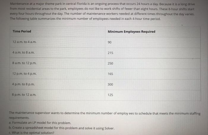 complete solution please Maintenance at a major