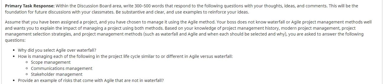Primary Task Response: Within the Discussion