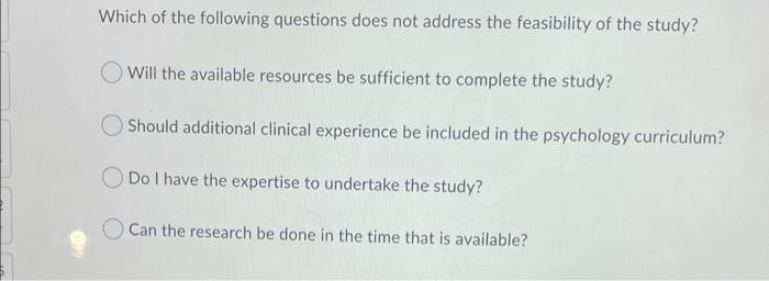 Which of the following questions does not address