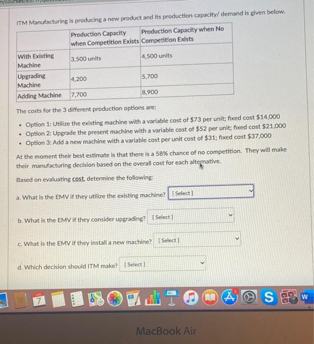 m/ ses ITM Manufacturing is producing a new