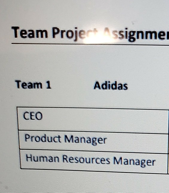 write a project about Adidas in three different