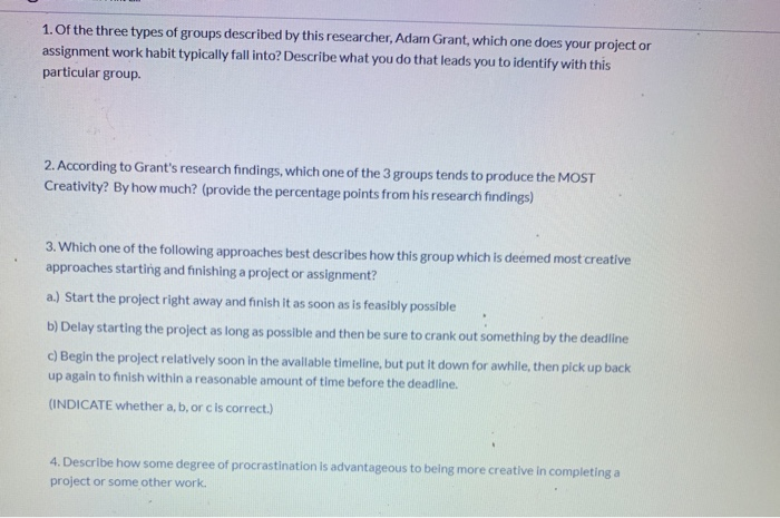 1. Of the three types of groups described by this