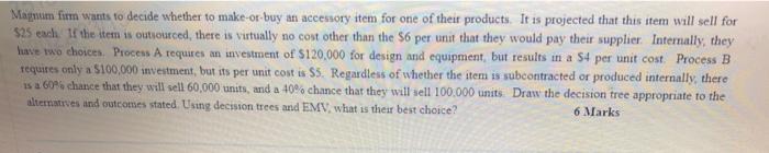 Mapam firm wants to decide whether to make-or-buy