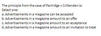 The principle from the case of Partridge v