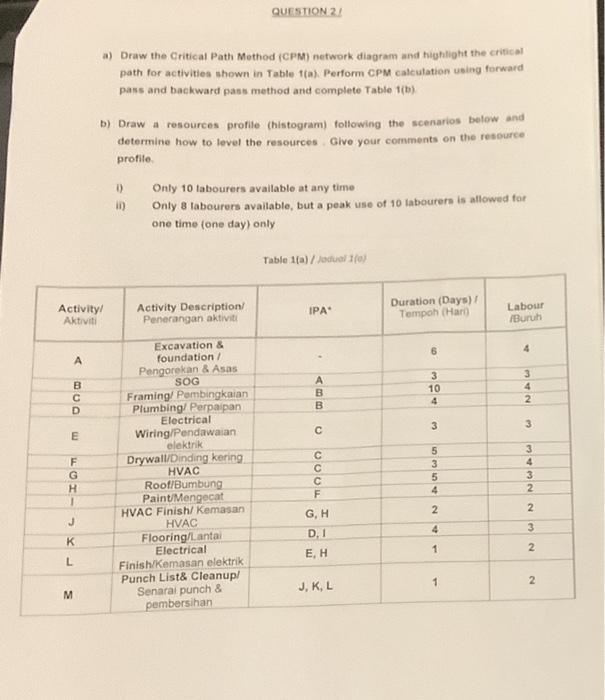 Help me with question 2a please using the table