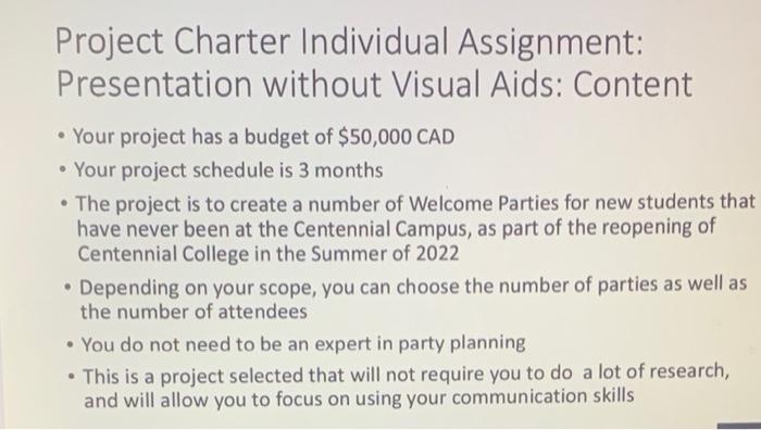 Project Charter Individual Assignment: