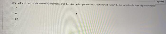 25 points What value of the correlation