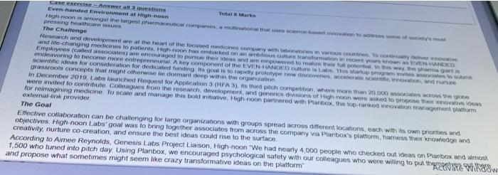 Case exercise-Answer all 3 questions Even-handed