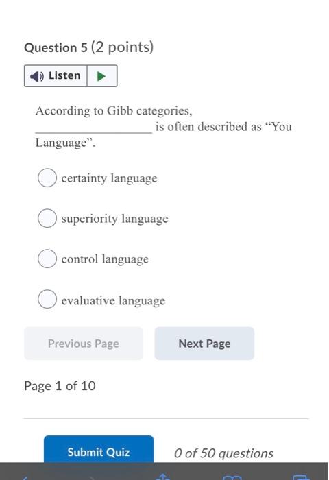 Question 1 (2 points) 1) Listen This