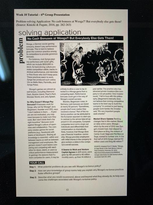 problem Week 10 Tutorial - Group Presentation