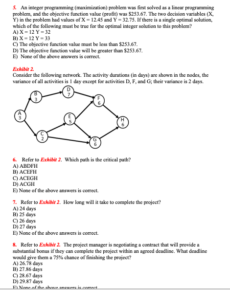 5. An integer programming (maximization) problem