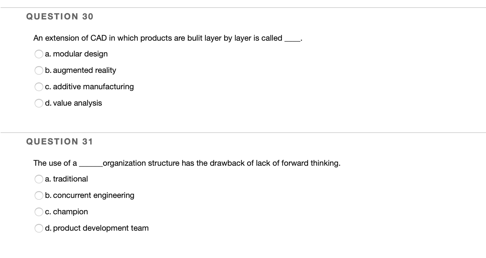 QUESTION 27 A time-based competition approach
